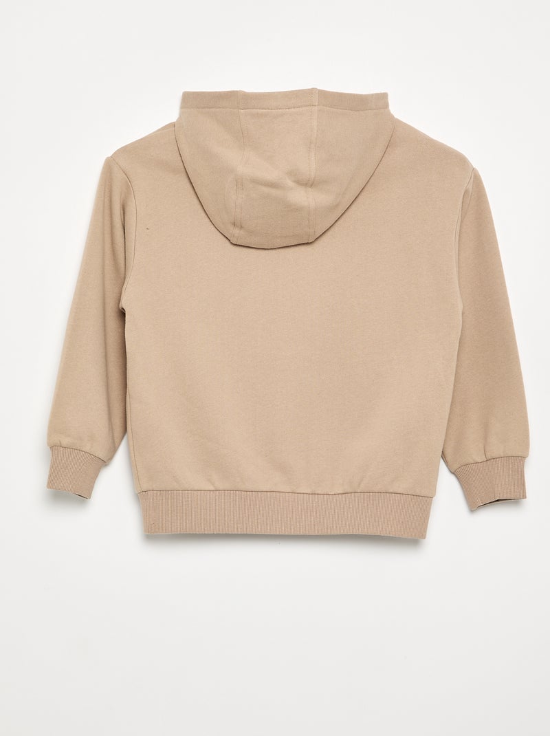Felpa con cappuccio e tasca a canguro Beige - Kiabi