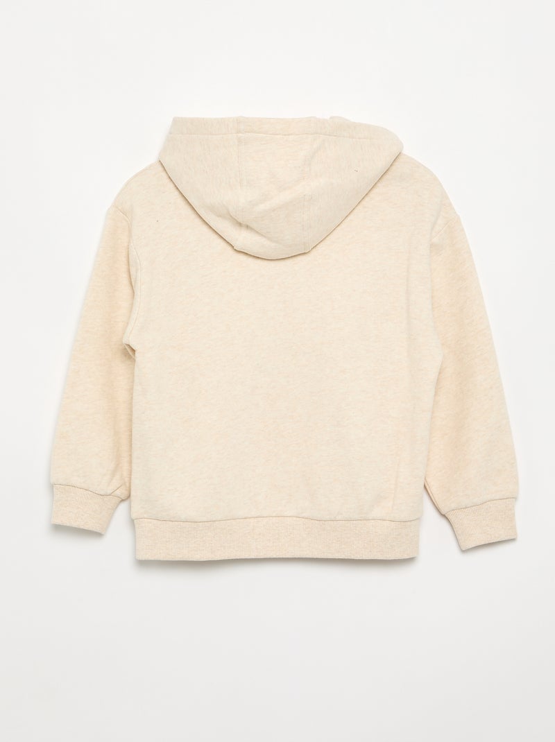 Felpa con cappuccio e tasca a canguro Beige - Kiabi