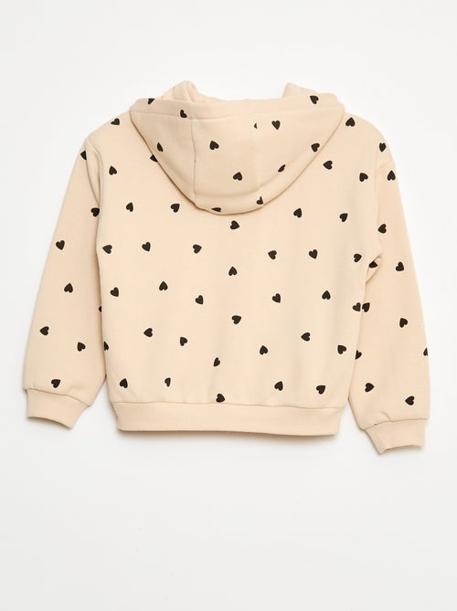 Felpa con cappuccio e zip con stampa all over - Kiabi
