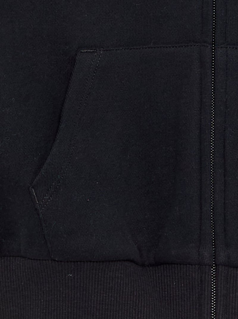 Felpa con cappuccio e zip Nero - Kiabi