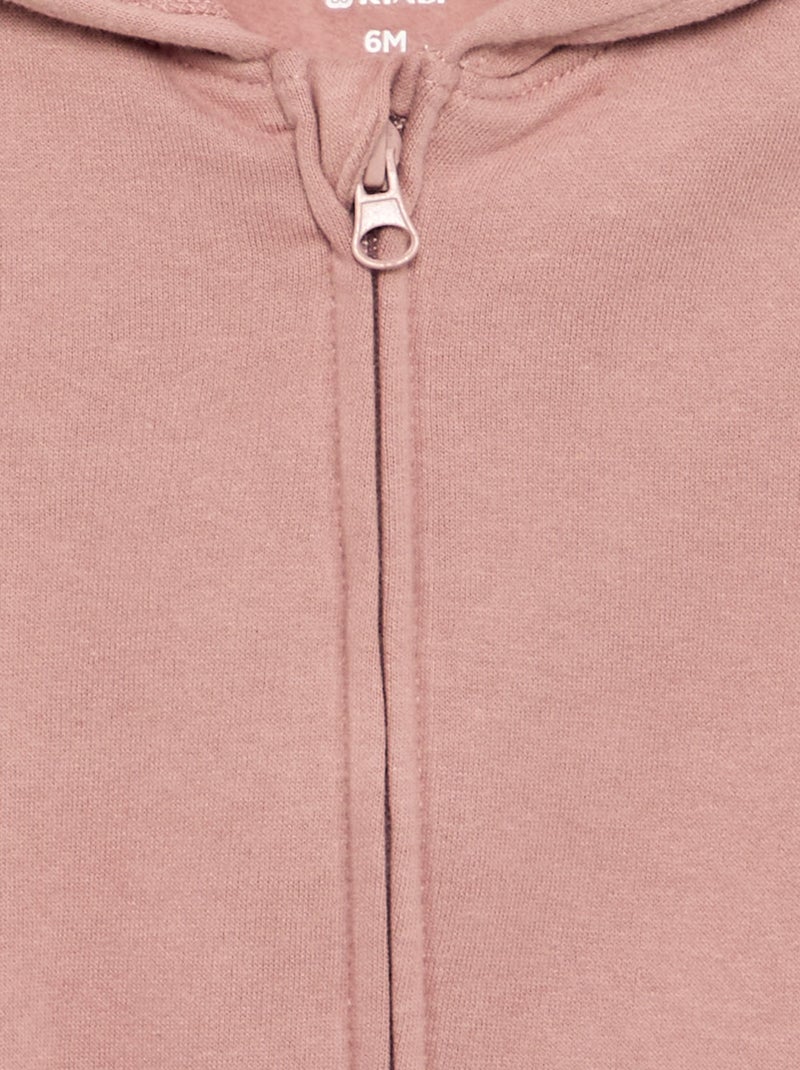 Felpa con cappuccio e zip Rosa - Kiabi