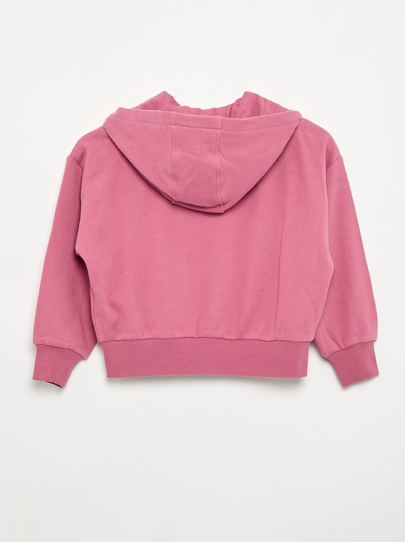 Felpa con cappuccio e zip Rosa - Kiabi