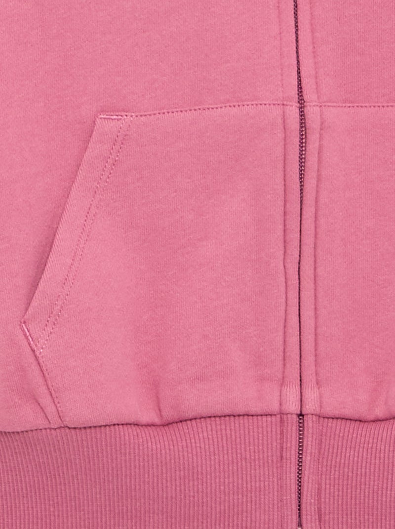 Felpa con cappuccio e zip Rosa - Kiabi