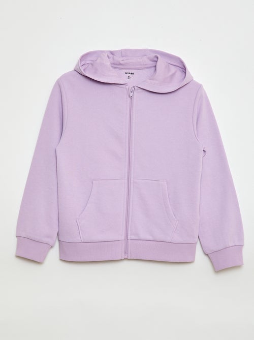 Felpa con cappuccio e zip tinta unita - Kiabi