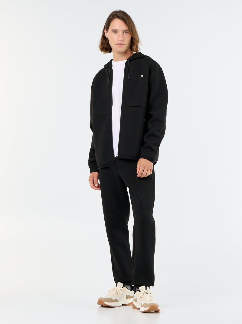 Felpa con cappuccio effetto neoprene Nero - Kiabi