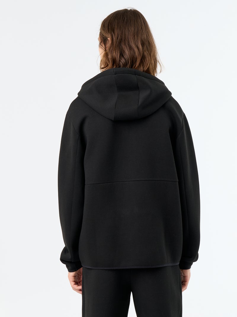 Felpa con cappuccio effetto neoprene Nero - Kiabi