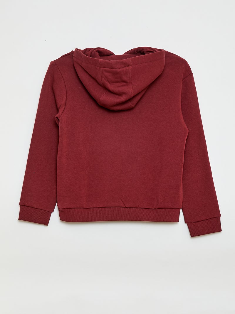 Felpa con cappuccio in felpa garzata Rosso - Kiabi