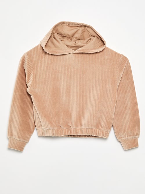 Felpa con cappuccio in maglia a costine - Kiabi