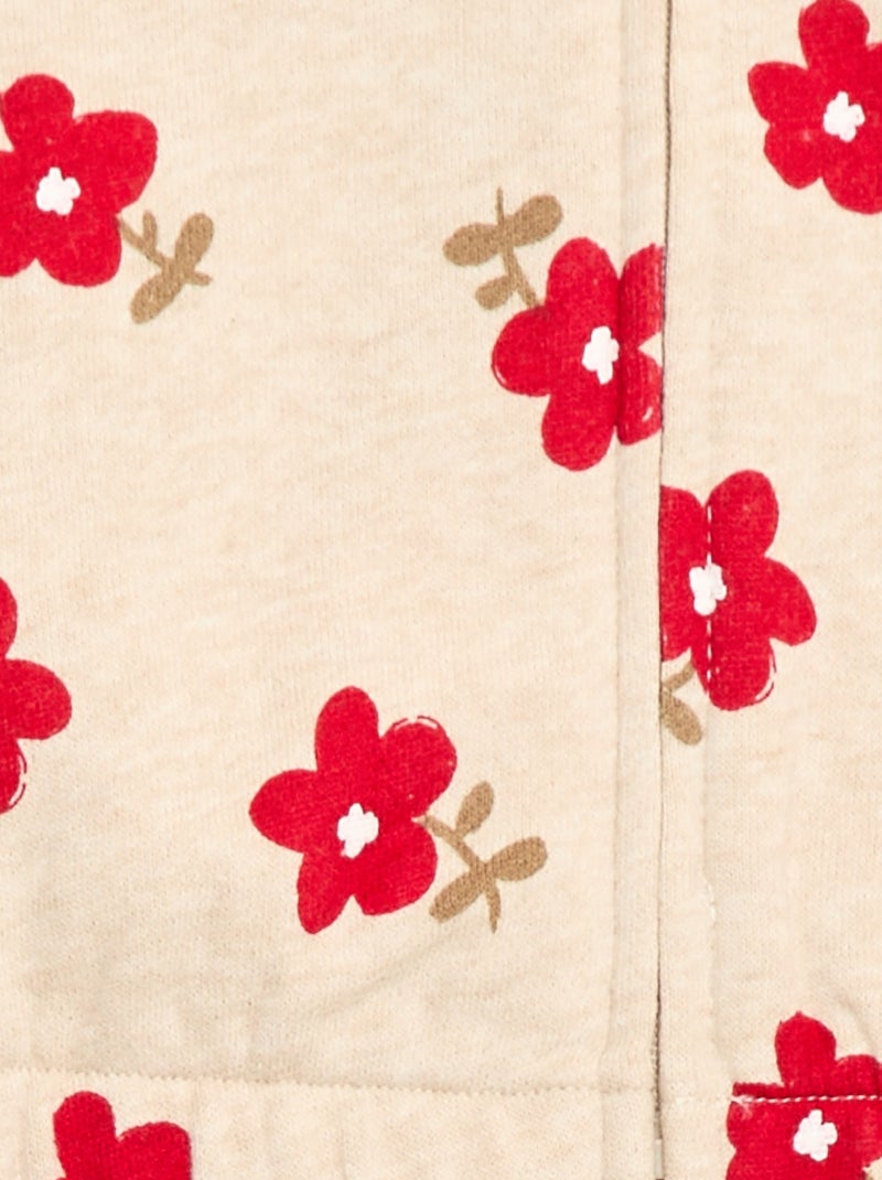 Felpa con cappuccio stampata Beige - Kiabi