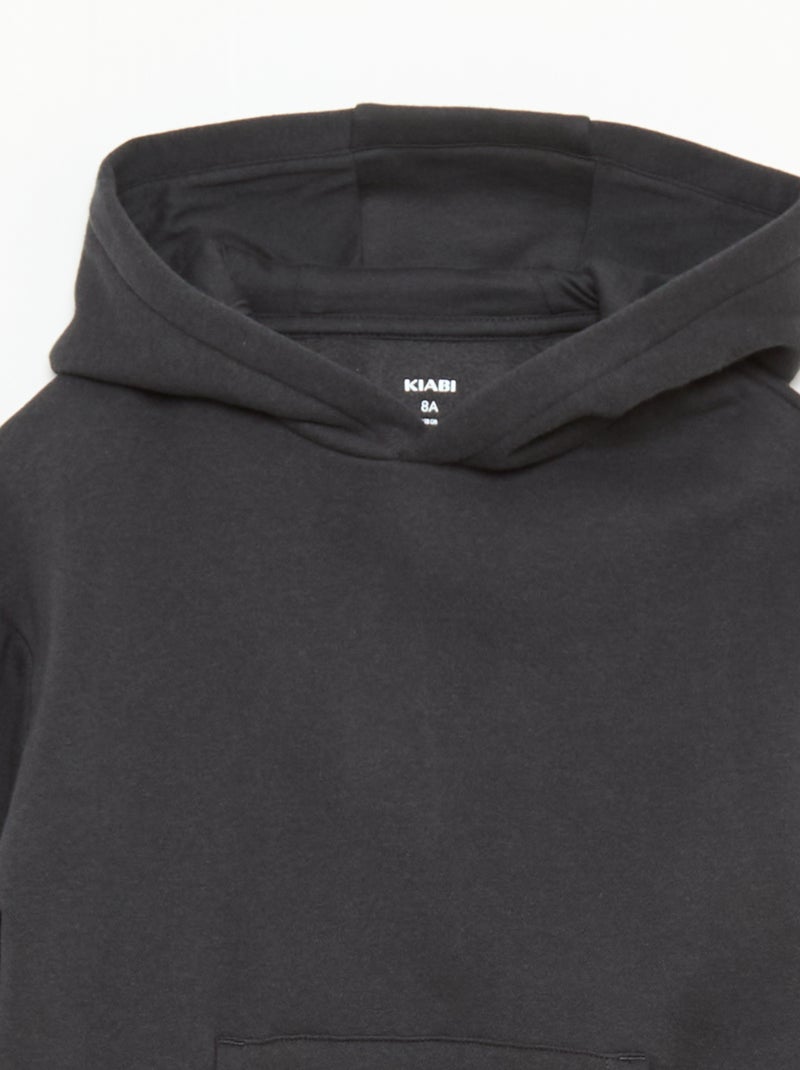 Felpa con cappuccio taglio loose Nero - Kiabi