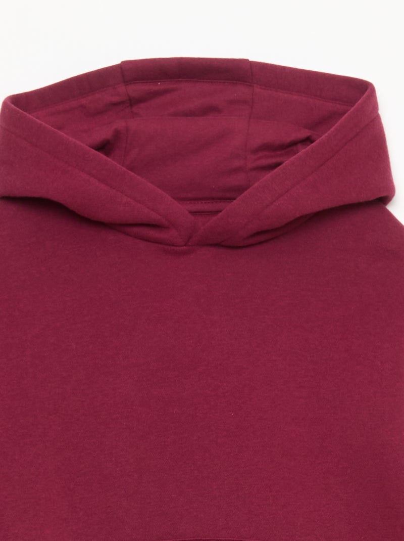 Felpa con cappuccio taglio loose Rosso - Kiabi