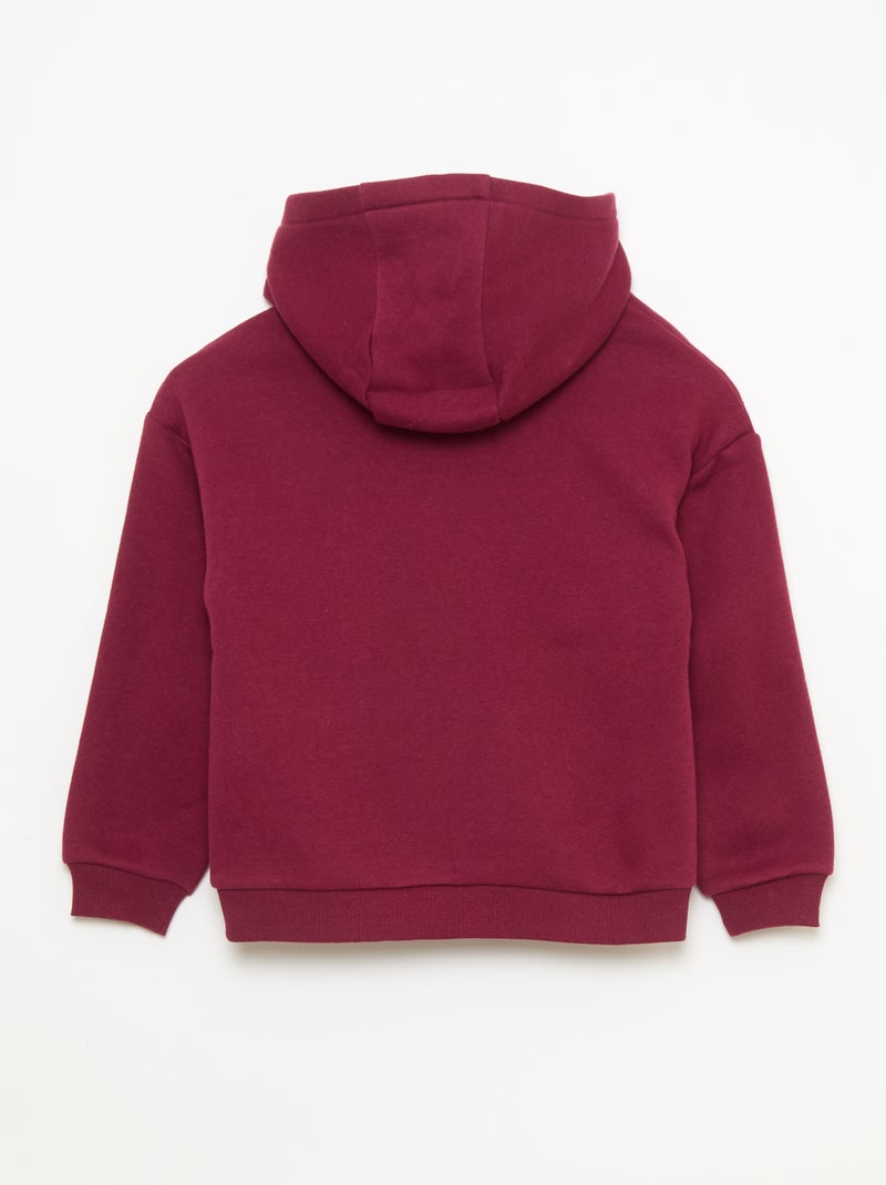 Felpa con cappuccio taglio loose Rosso - Kiabi