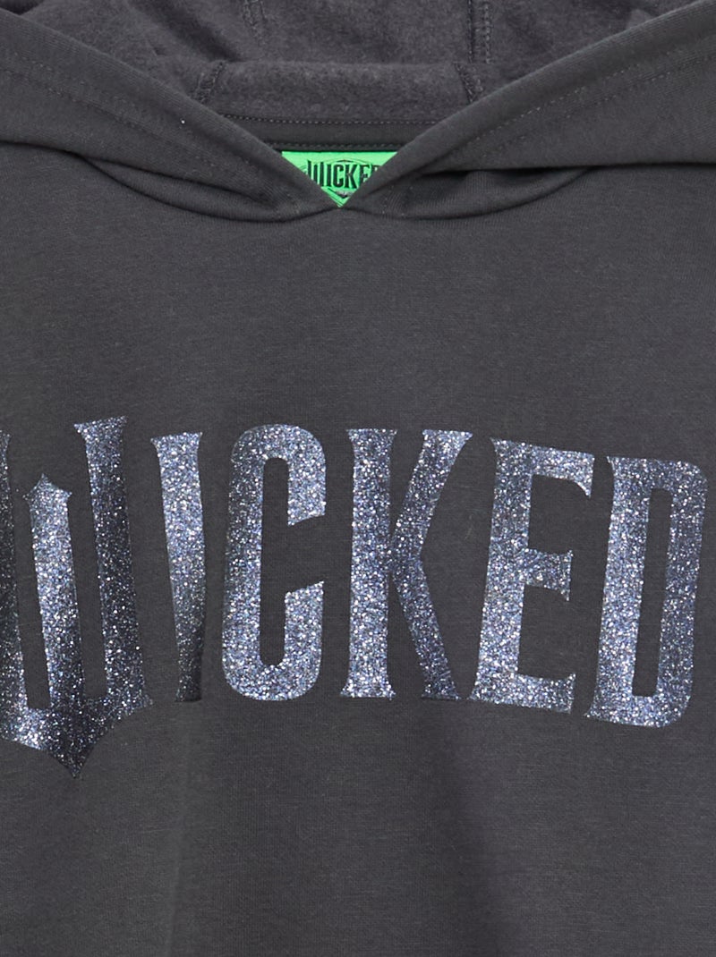 Felpa con cappuccio 'Universal' 'Wicked' in cotone tinta unita Nero - Kiabi