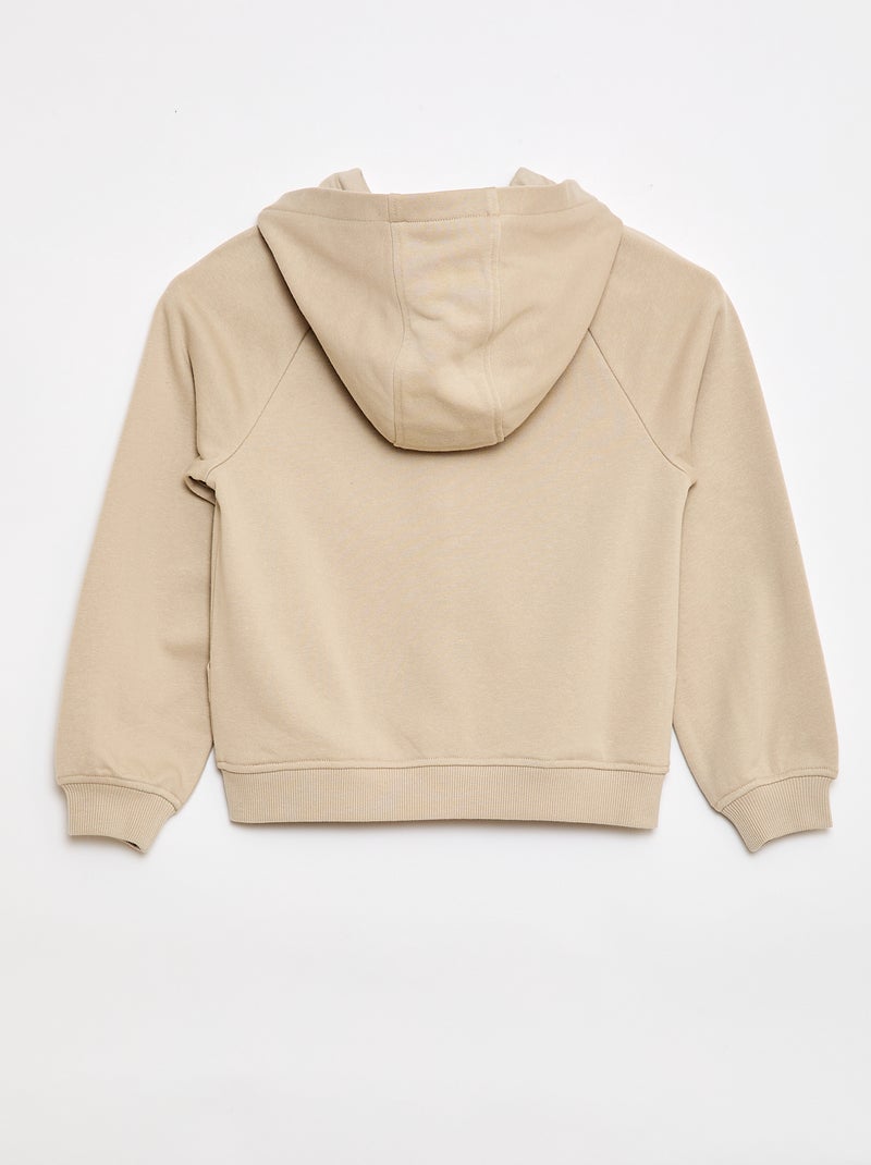 Felpa con cappuccio zippata - Collezione facile da indossare Beige - Kiabi