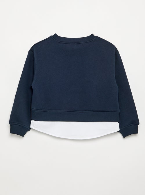 Felpa con orlo a camicia integrato e ricamo sul petto - Kiabi
