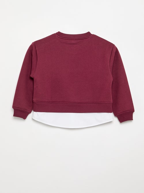 Felpa con orlo a camicia integrato e ricamo sul petto - Kiabi Felpa con orlo a camicia integrato e ricamo sul petto - Kiabi