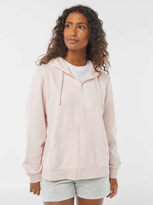 Felpa con zip e cappuccio basic - Kiabi