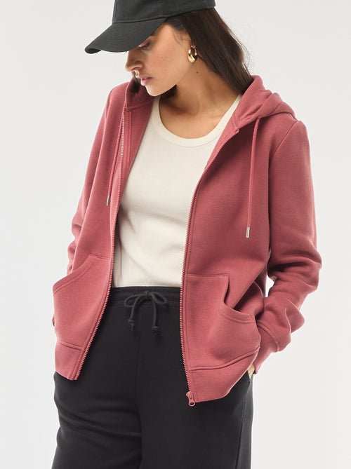 Felpa con zip e cappuccio basic - Kiabi
