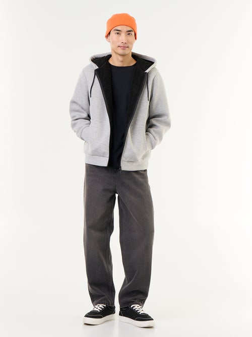 Felpa con zip e cappuccio in neoprene - Kiabi