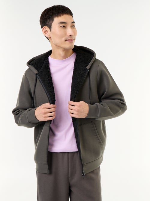 Felpa con zip e cappuccio in neoprene - Kiabi