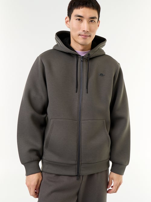 Felpa con zip e cappuccio in neoprene - Kiabi