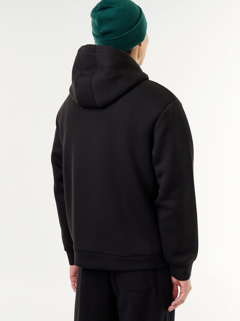 Felpa con zip e cappuccio in neoprene Nero - Kiabi