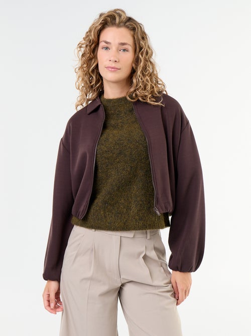 Felpa con zip e colletto a camicia - Kiabi