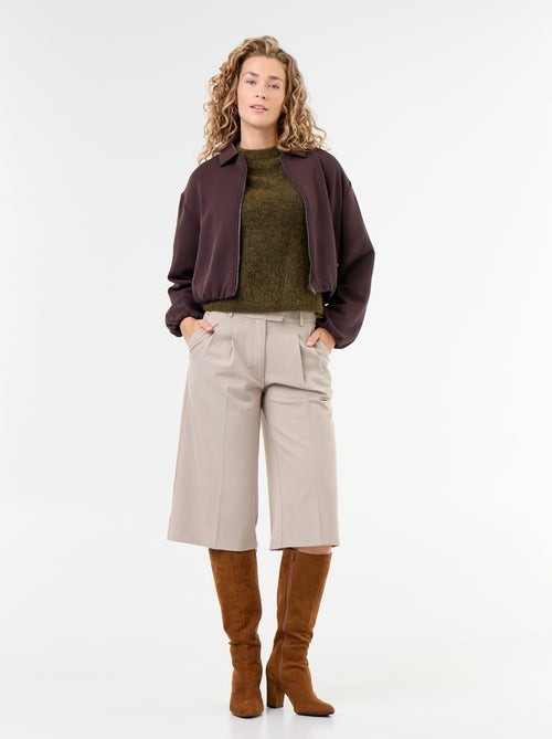 Felpa con zip e colletto a camicia - Kiabi