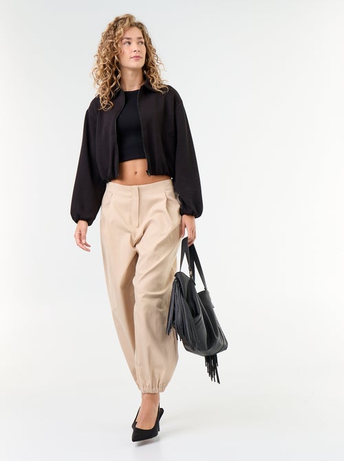 Felpa con zip e colletto a camicia - Kiabi