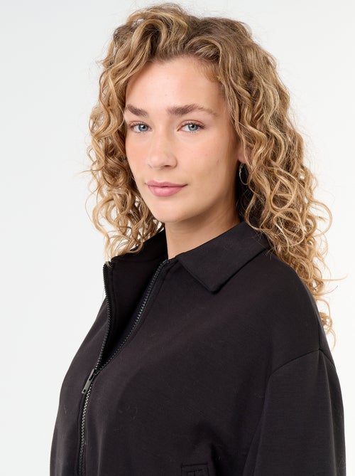 Felpa con zip e colletto a camicia - Kiabi