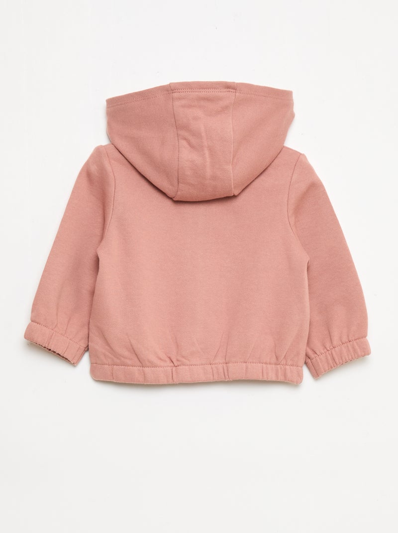Felpa con zip in french terry Rosa - Kiabi
