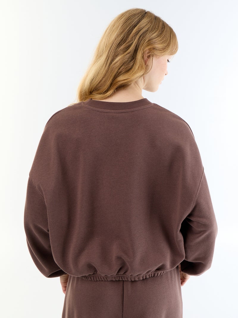 Felpa crop top Marrone - Kiabi