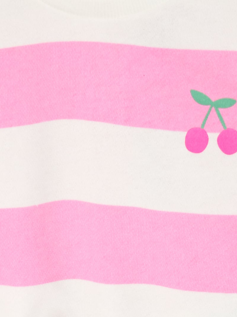 Felpa girocollo in felpa leggera con motivo Rosa - Kiabi
