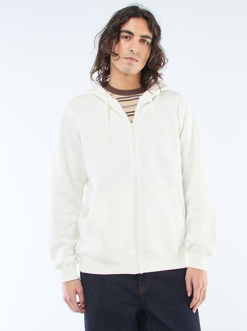 Felpa in felpa garzata con zip e cappuccio - Kiabi