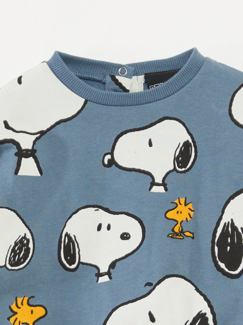 Felpa in felpa garzata "Snoopy" Blu - Kiabi