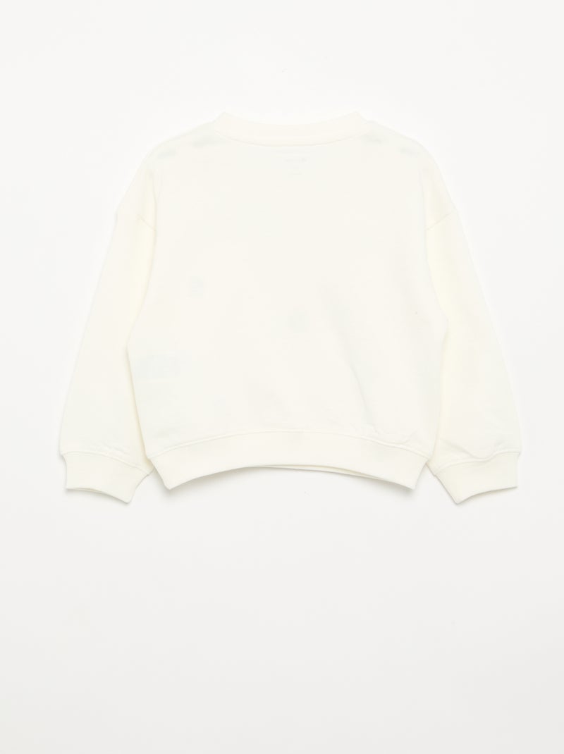 Felpa in French Terry con ricami Bianco - Kiabi