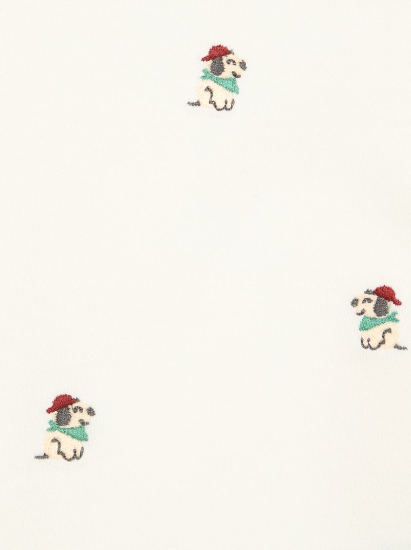 Felpa in French Terry con ricami Bianco - Kiabi
