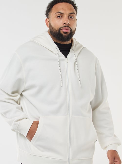 Felpa in maglia piqué con apertura con zip e cappuccio - Kiabi