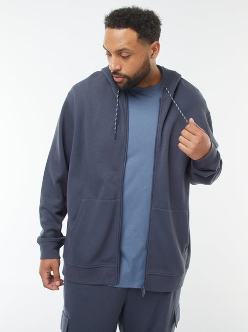 Felpa in maglia piqué con apertura con zip e cappuccio - Kiabi Felpa in maglia piqué con apertura con zip e cappuccio - Kiabi