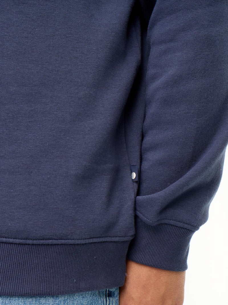 Felpa in mollettone con collo polo Blu - Kiabi