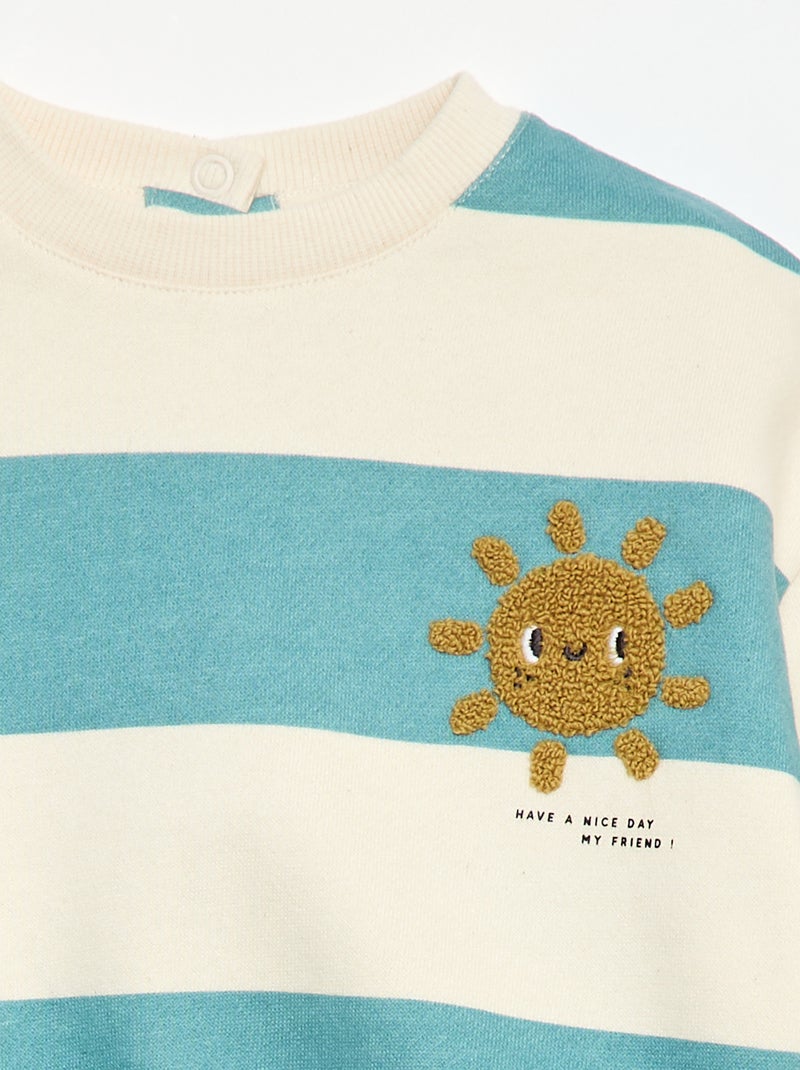 Felpa in mollettone ricamata Blu - Kiabi