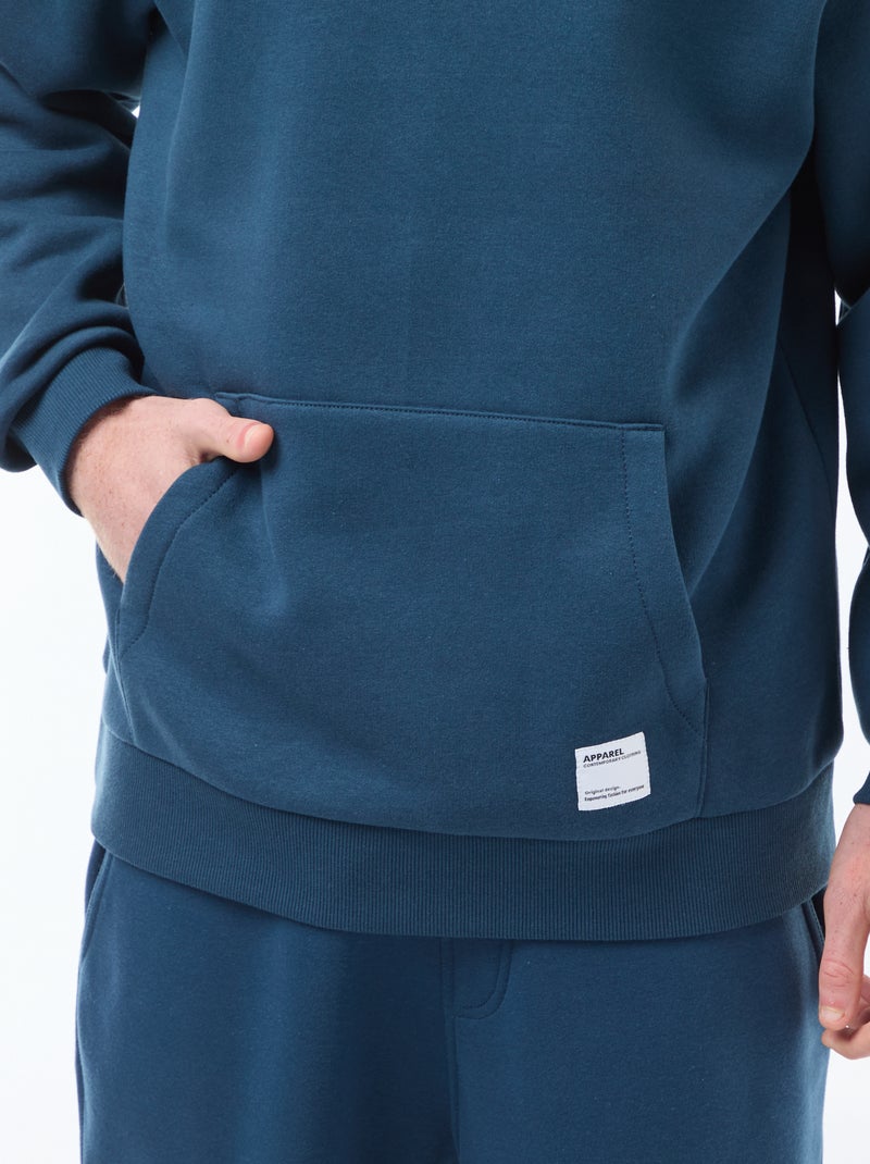 Felpa in tessuto felpato con cappuccio Blu - Kiabi