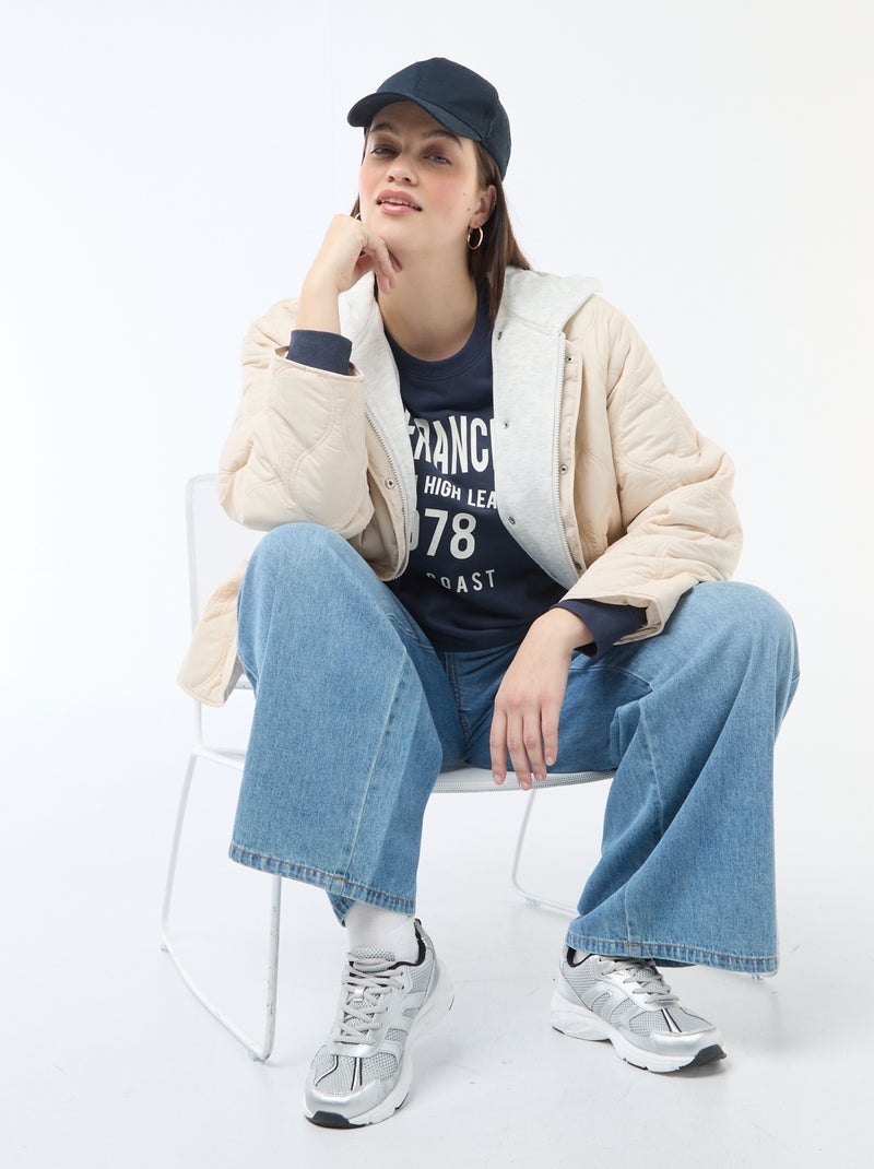 Felpa leggera in French Terry con scritta Blu - Kiabi