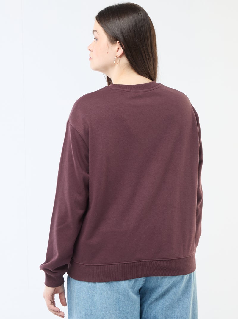 Felpa leggera in French Terry con scritta Marrone - Kiabi