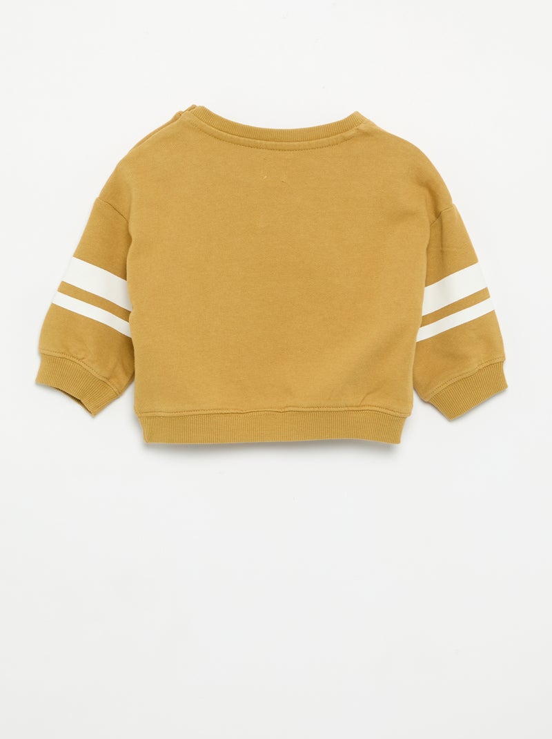 Felpa stampata con maniche lunghe a righe Giallo - Kiabi