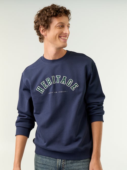 Felpa stile sportswear con scritte ricamate - Kiabi
