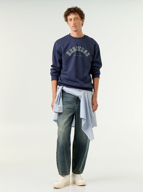 Felpa stile sportswear con scritte ricamate - Kiabi