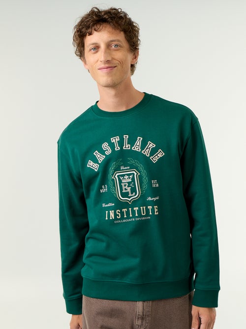 Felpa stile sportswear con scritte ricamate - Kiabi