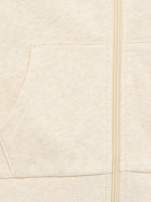 Felpa tinta unita con zip e cappuccio - Kiabi