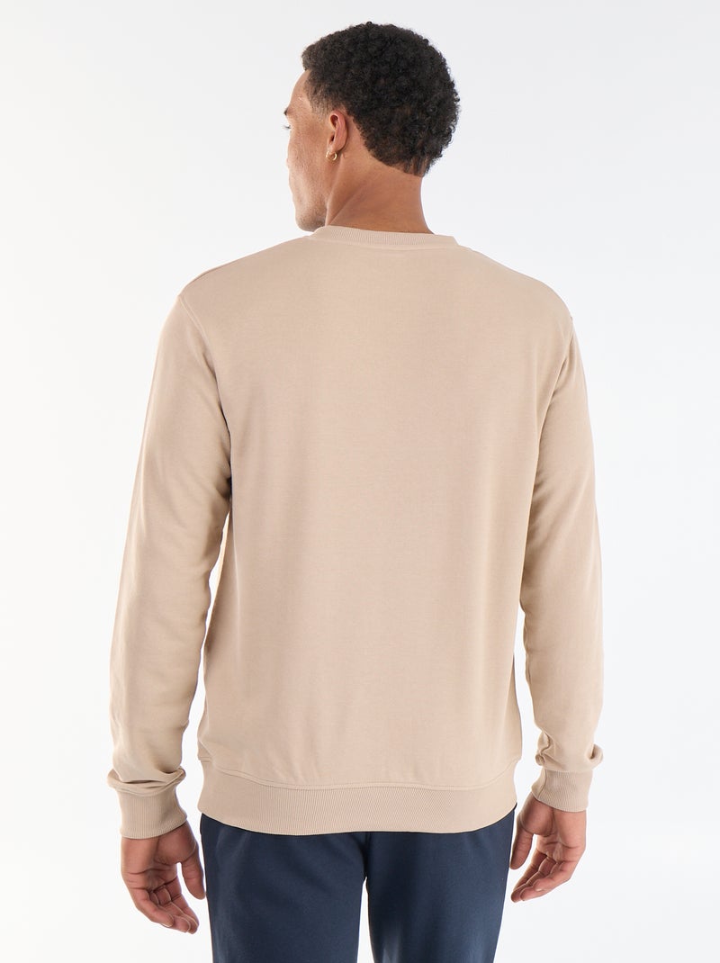 Felpa tinta unita in French Terry Beige - Kiabi